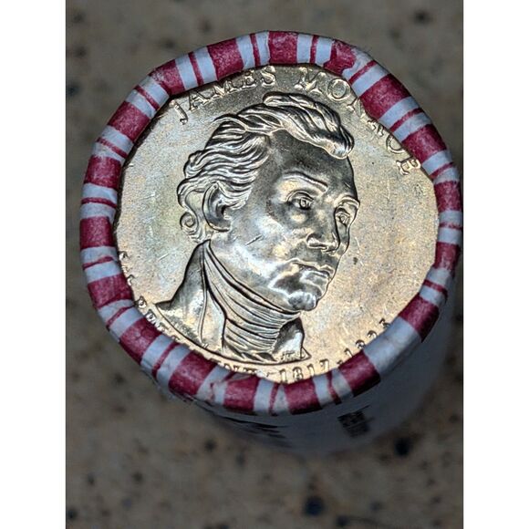 James Monroe Presidential $1 Coin Roll – $25 Face Value – Uncirculated - Picture 1 of 4